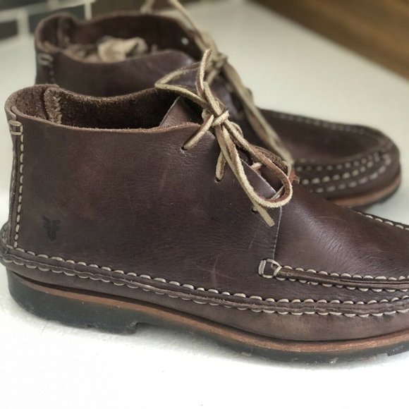 FRYE Boots Shoes 9.5 D WHALEBONE Chukka 3 Eye Leather Mexico France Camp Hike